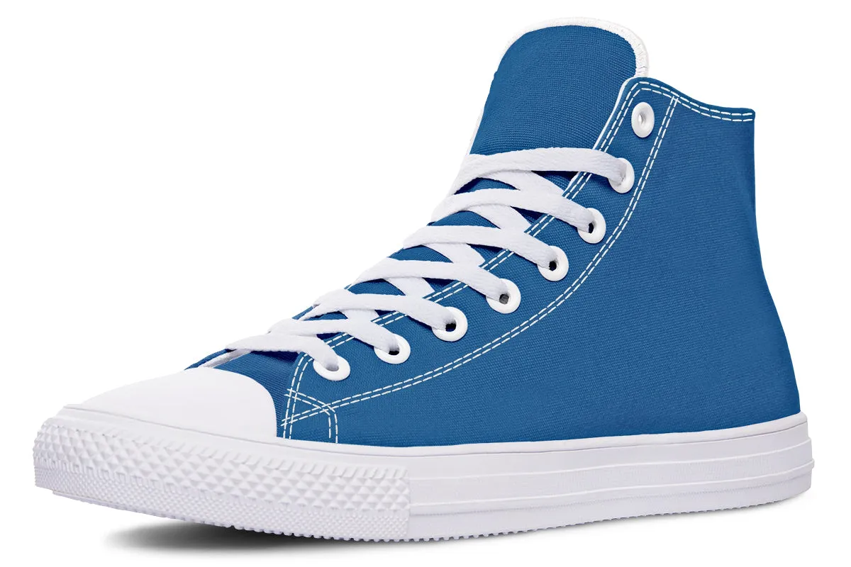 Cobalt Blue High Tops - Classic Premium Canvas Shoes with Comfortable and Durable Soles