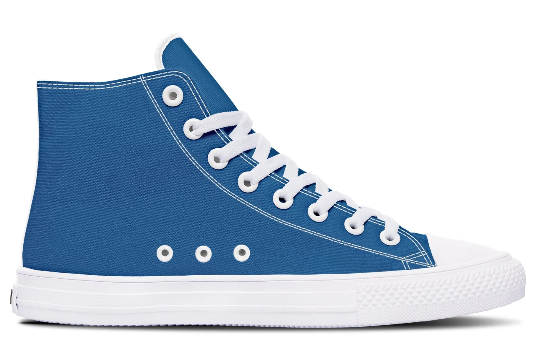 Cobalt Blue High Tops - Classic Premium Canvas Shoes with Comfortable and Durable Soles