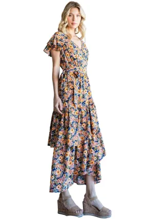 Cotton Bleu by Nu Label Floral Ruffled Midi Dress