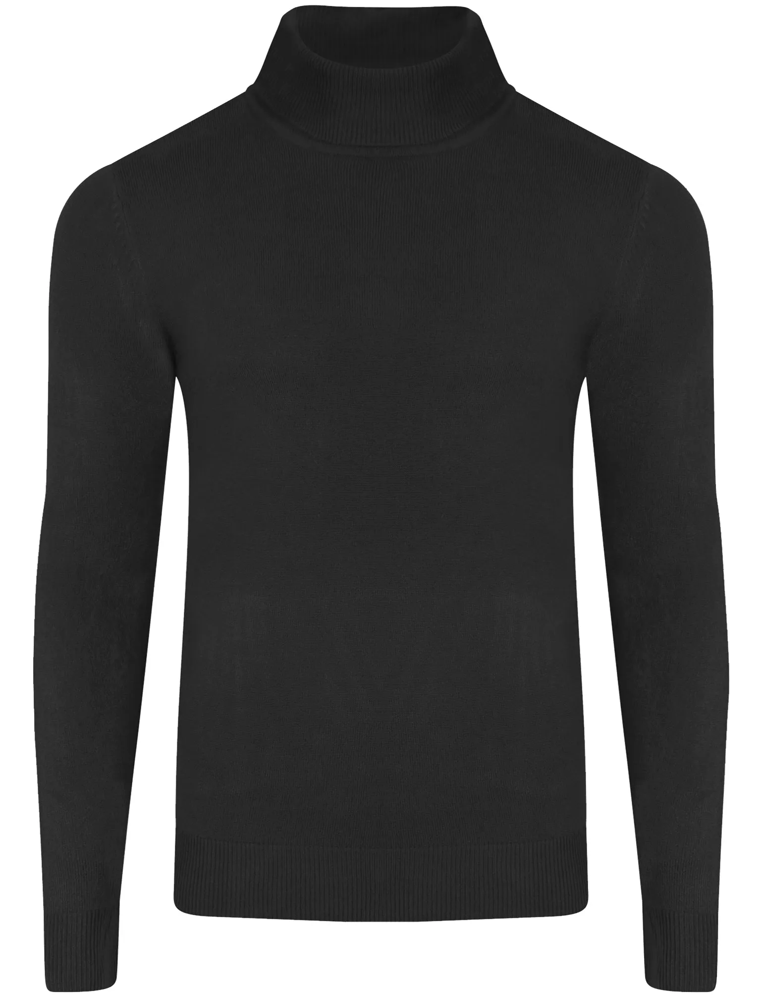 Craig Roll Neck Knitted Jumper in Black - Kensington Eastside