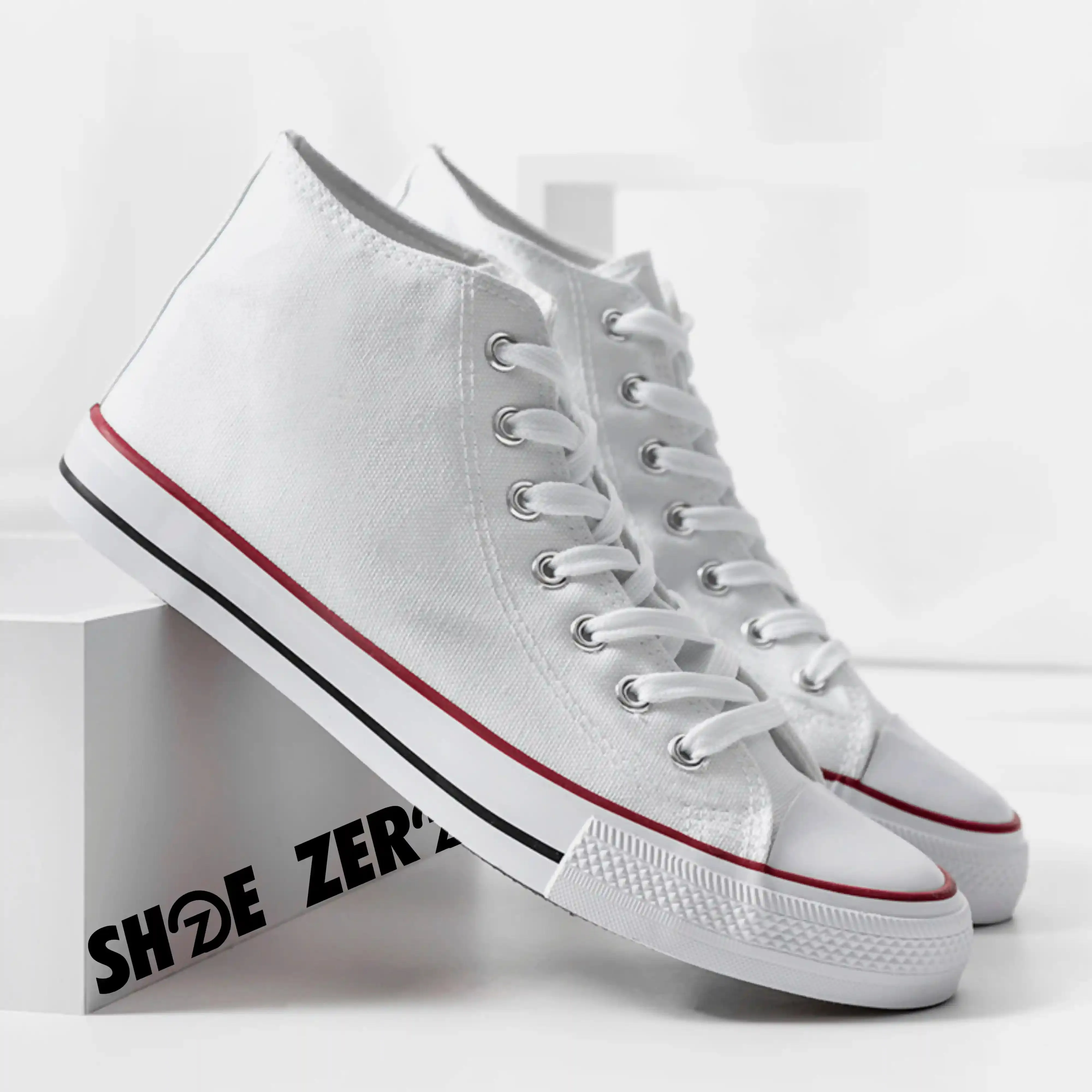 Customizable Classic Canvas Shoes (White Sole) High Top