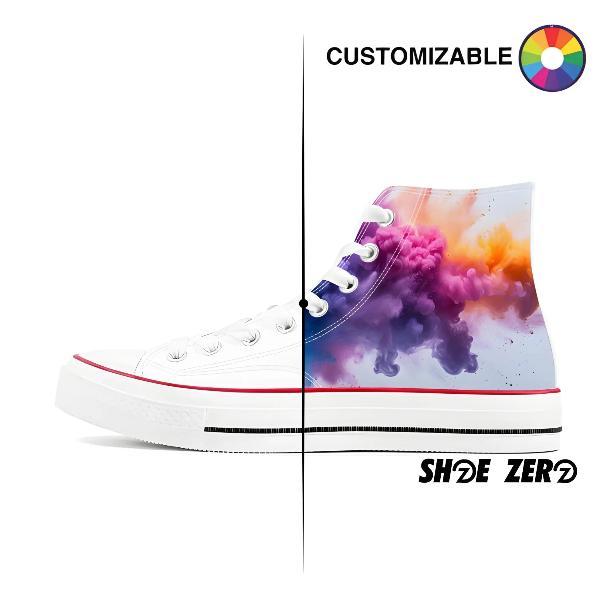 Customizable Classic Canvas Shoes (White Sole) High Top