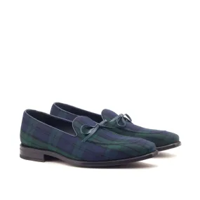 DapperFam Luciano in Blackwatch / Navy Men's Sartorial & Italian Leather Loafer