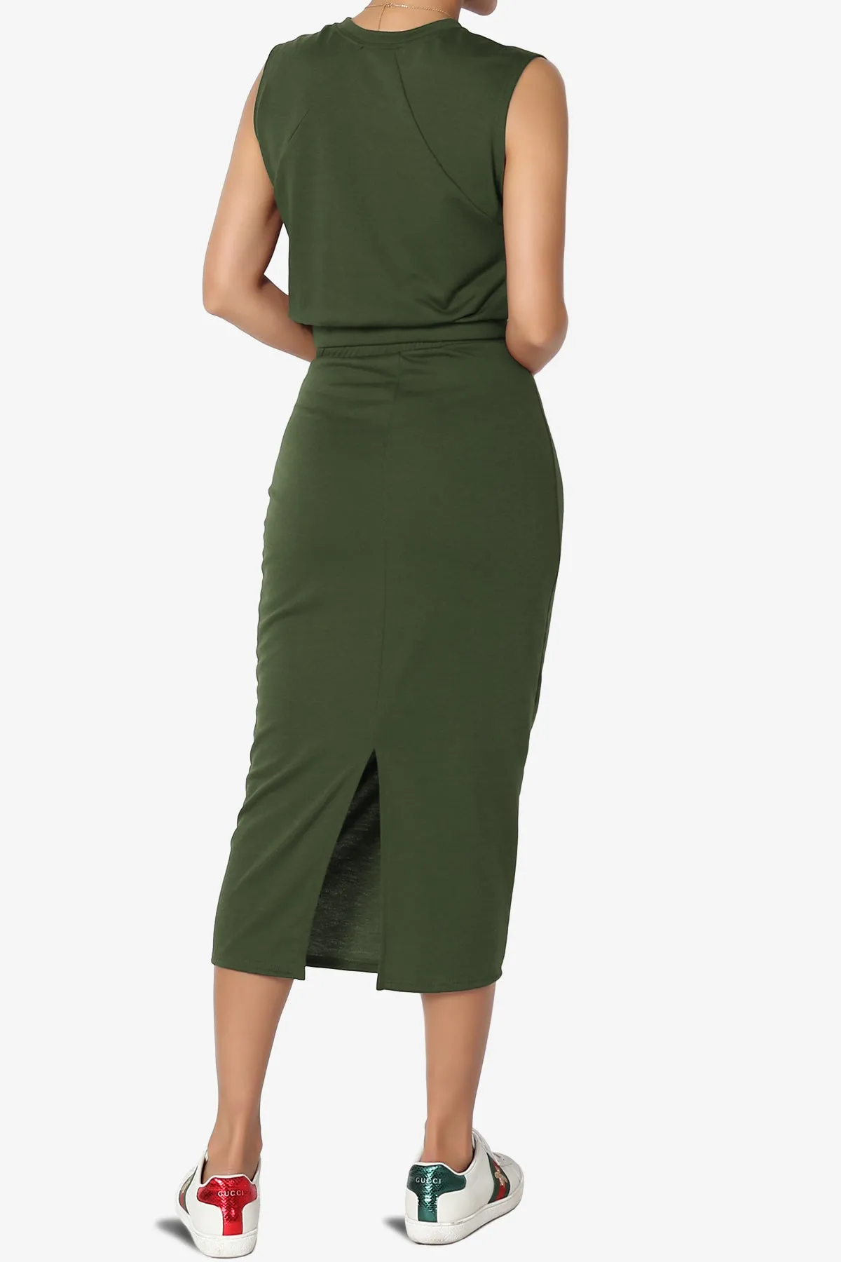 Discreet Crop Tank Top & Midi Skirt SET