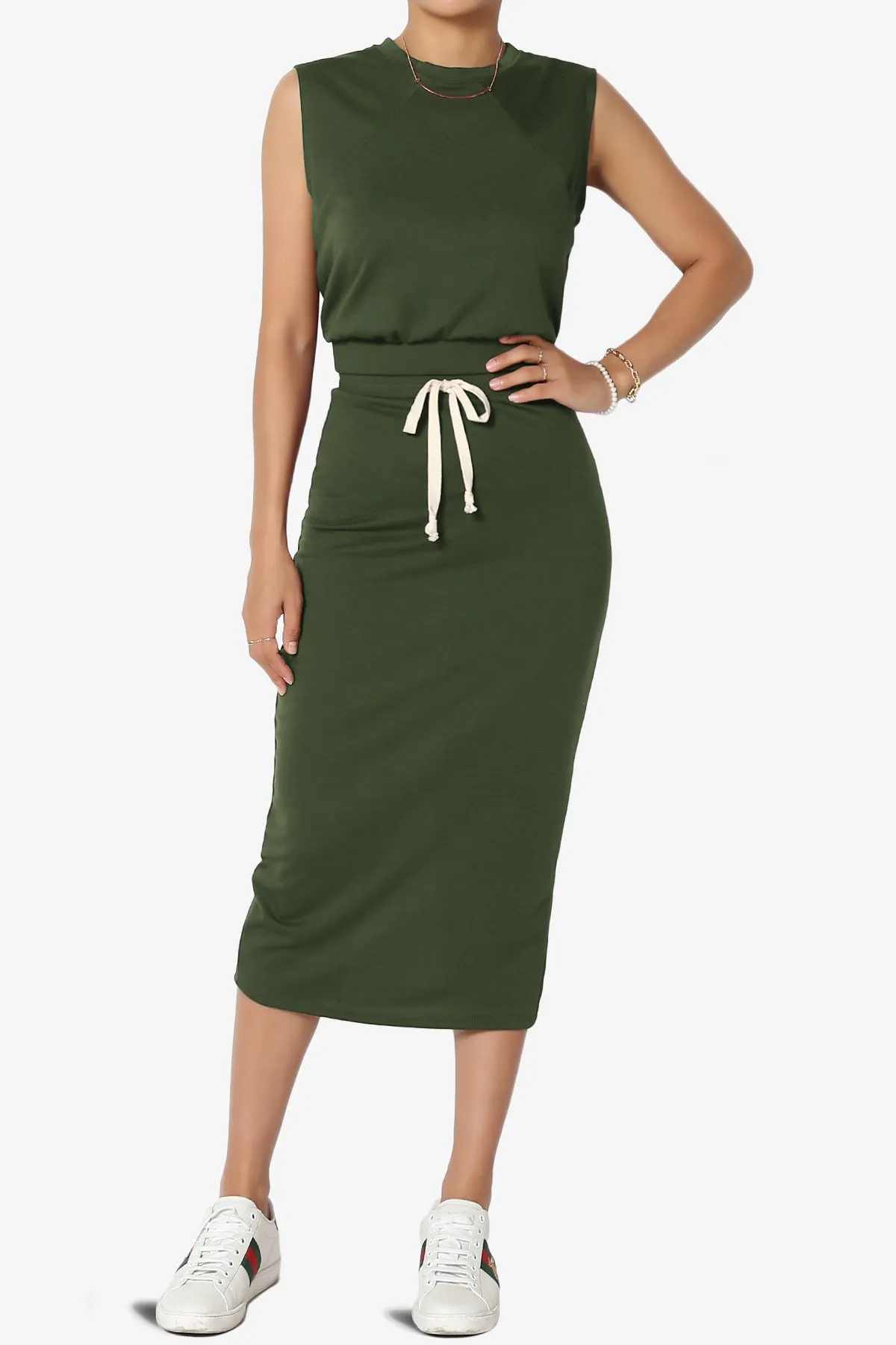 Discreet Crop Tank Top & Midi Skirt SET