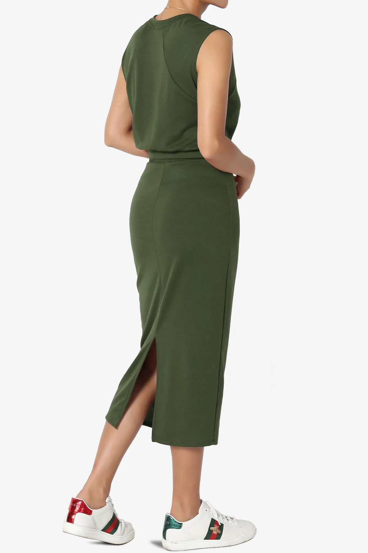 Discreet Crop Tank Top & Midi Skirt SET