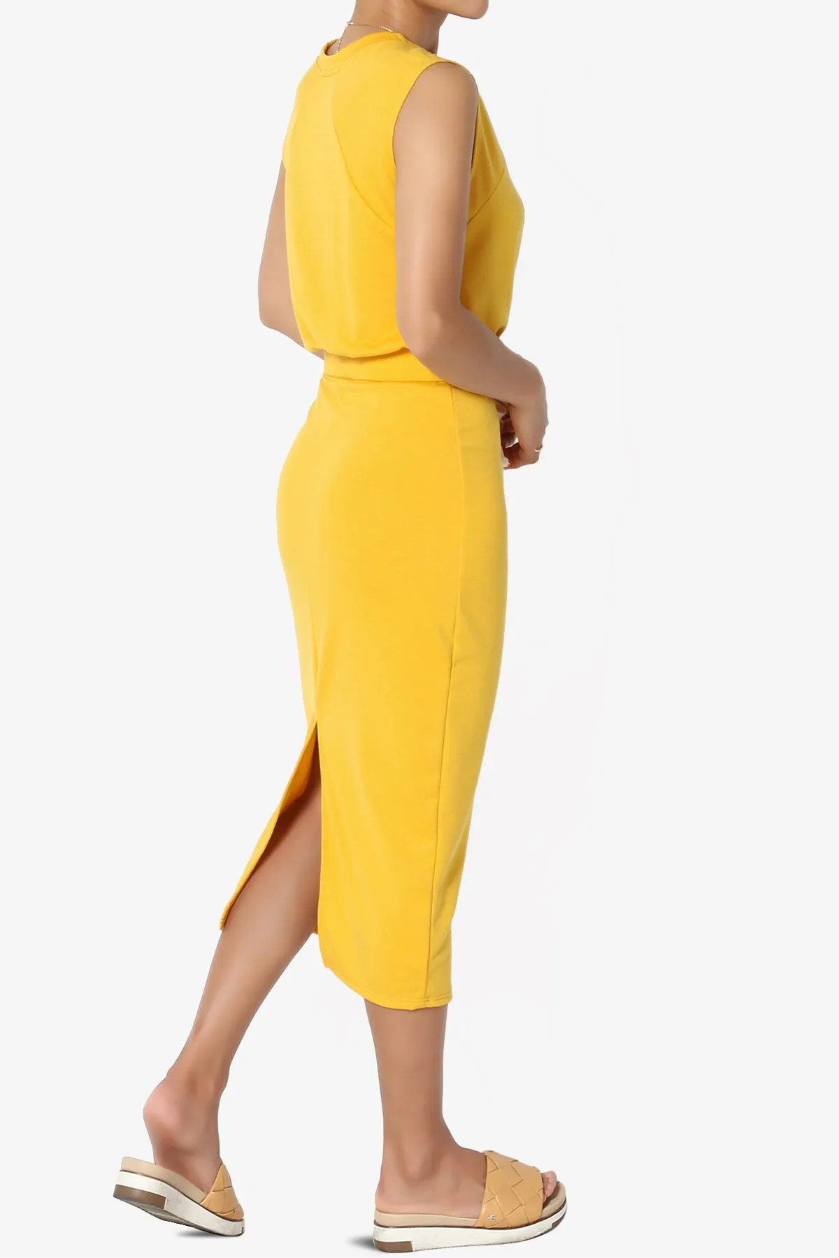 Discreet Crop Tank Top & Midi Skirt SET