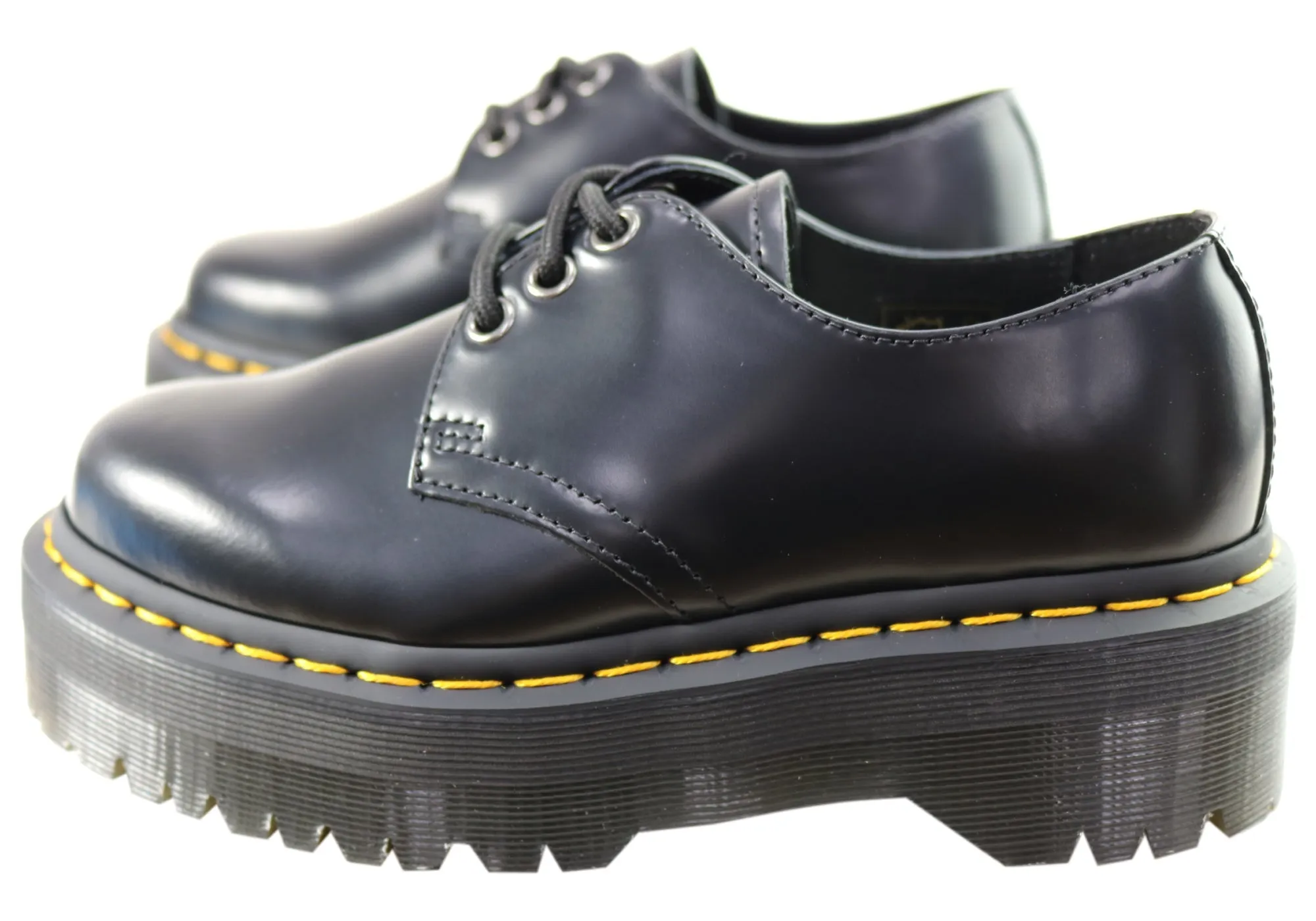 Dr Martens 1461 Quad Polished Smooth Lace Up Comfortable Unisex Shoes