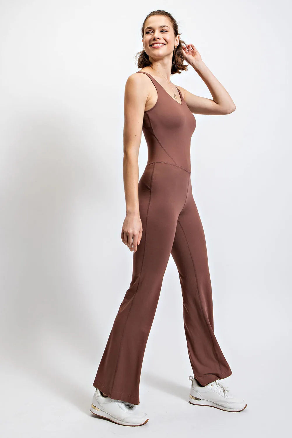 Extra Sass Brown Fitted Jumpsuit