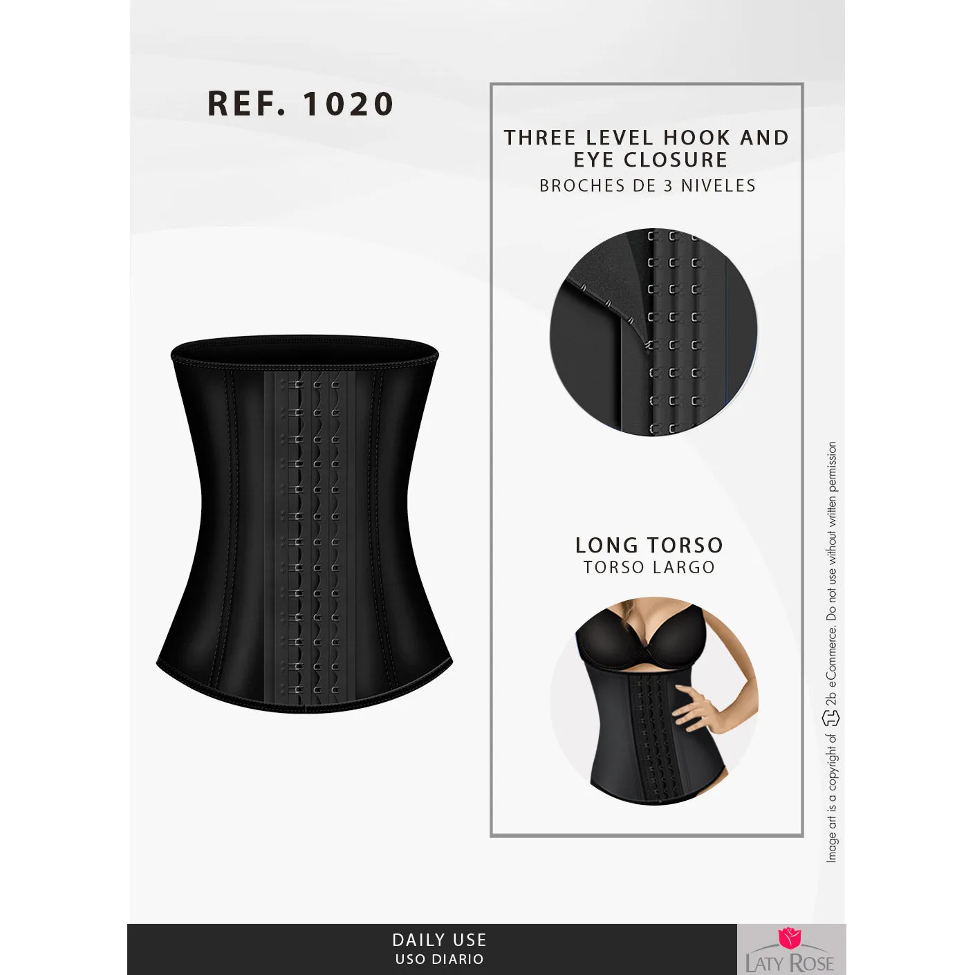 Fajas Laty Rose 1020 | Waist Cincher Tummy Control Colombian Shapewear | Daily Use & Workout Girdles for Women