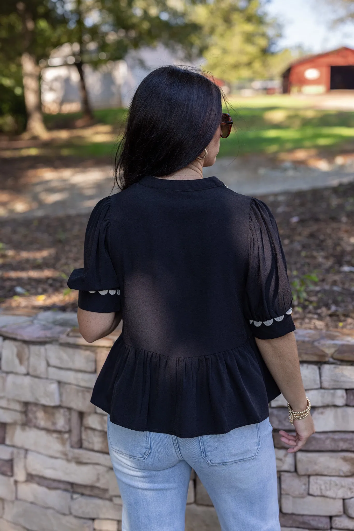 Favorite Memory Black Peplum Top