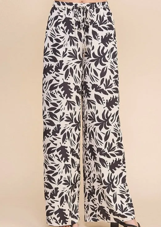 FINAL SALE - Black Printed Pants