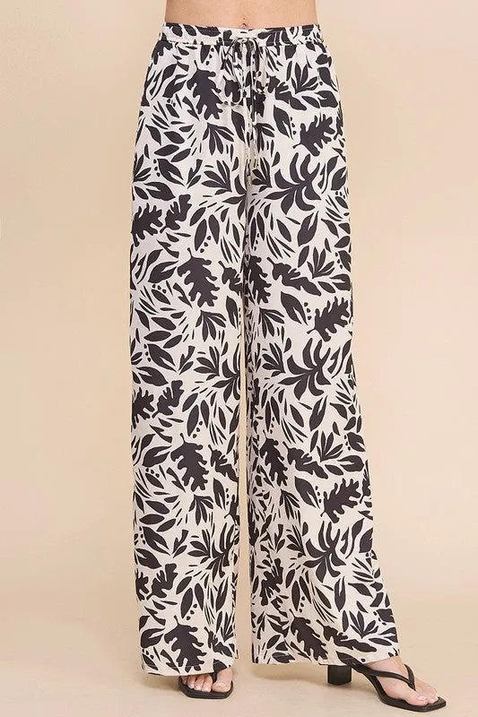 FINAL SALE - Black Printed Pants