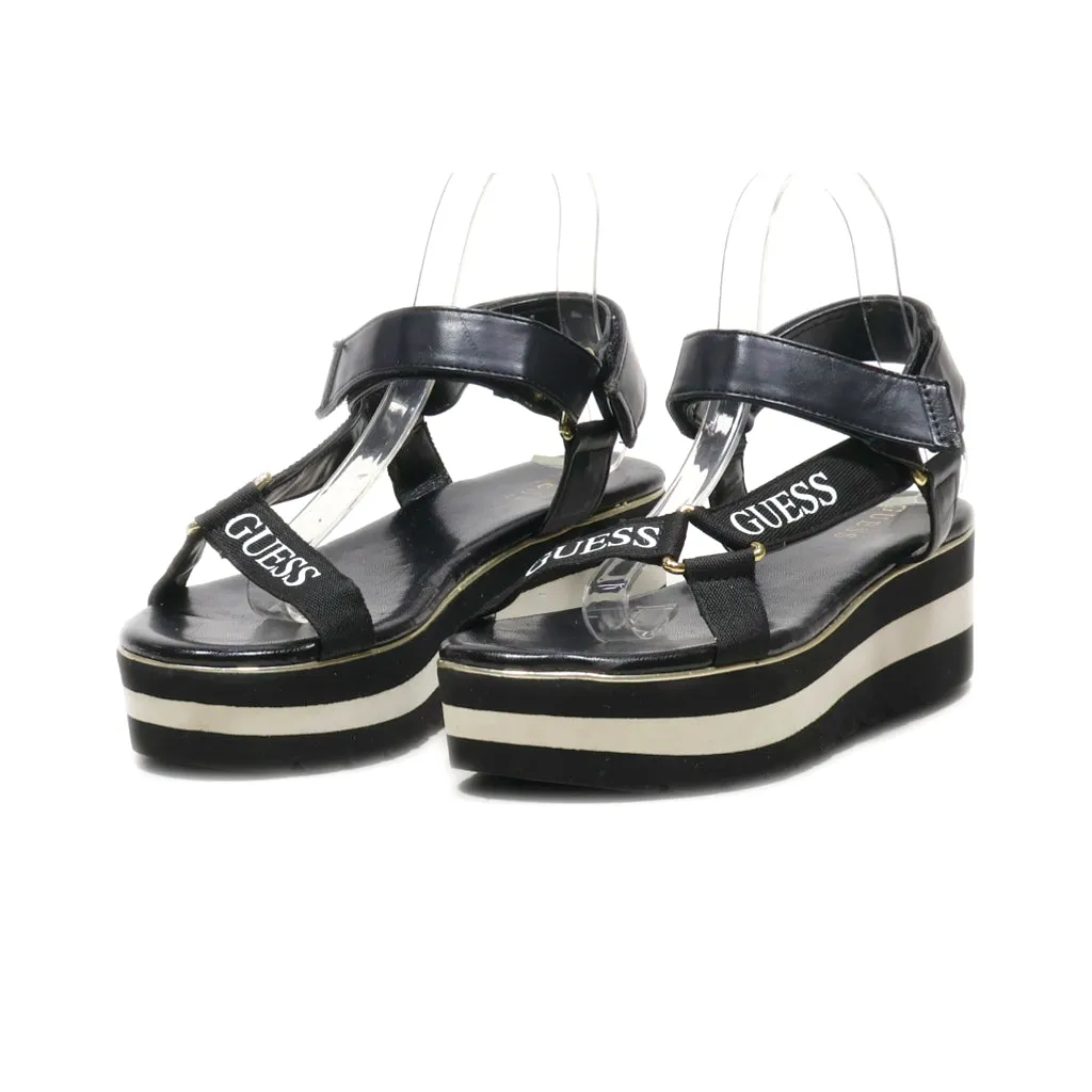 Guess Towards Platform Sandals Fabric Black Colour For Women