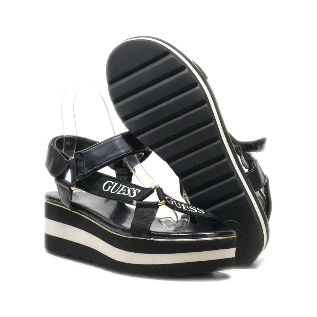 Guess Towards Platform Sandals Fabric Black Colour For Women