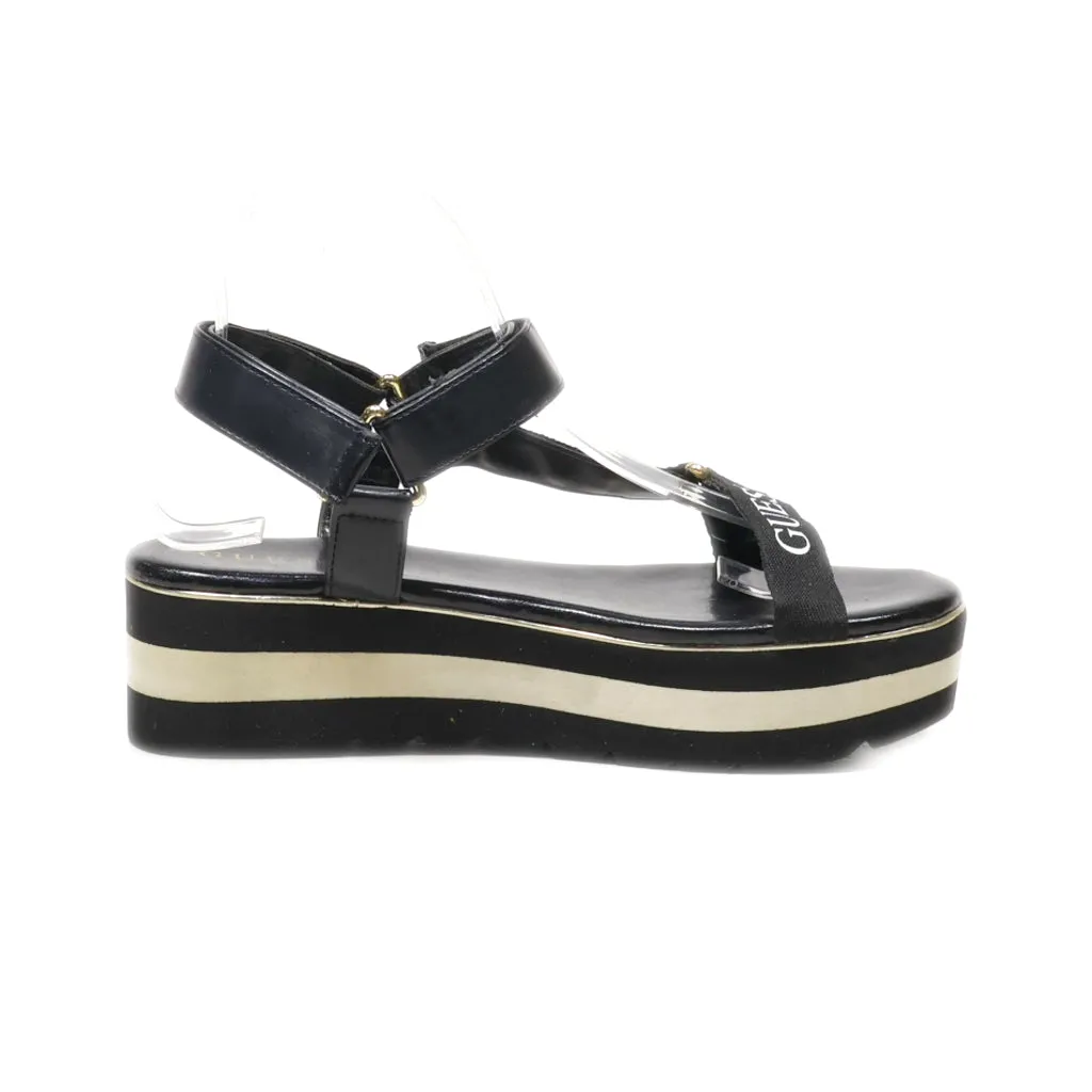 Guess Towards Platform Sandals Fabric Black Colour For Women