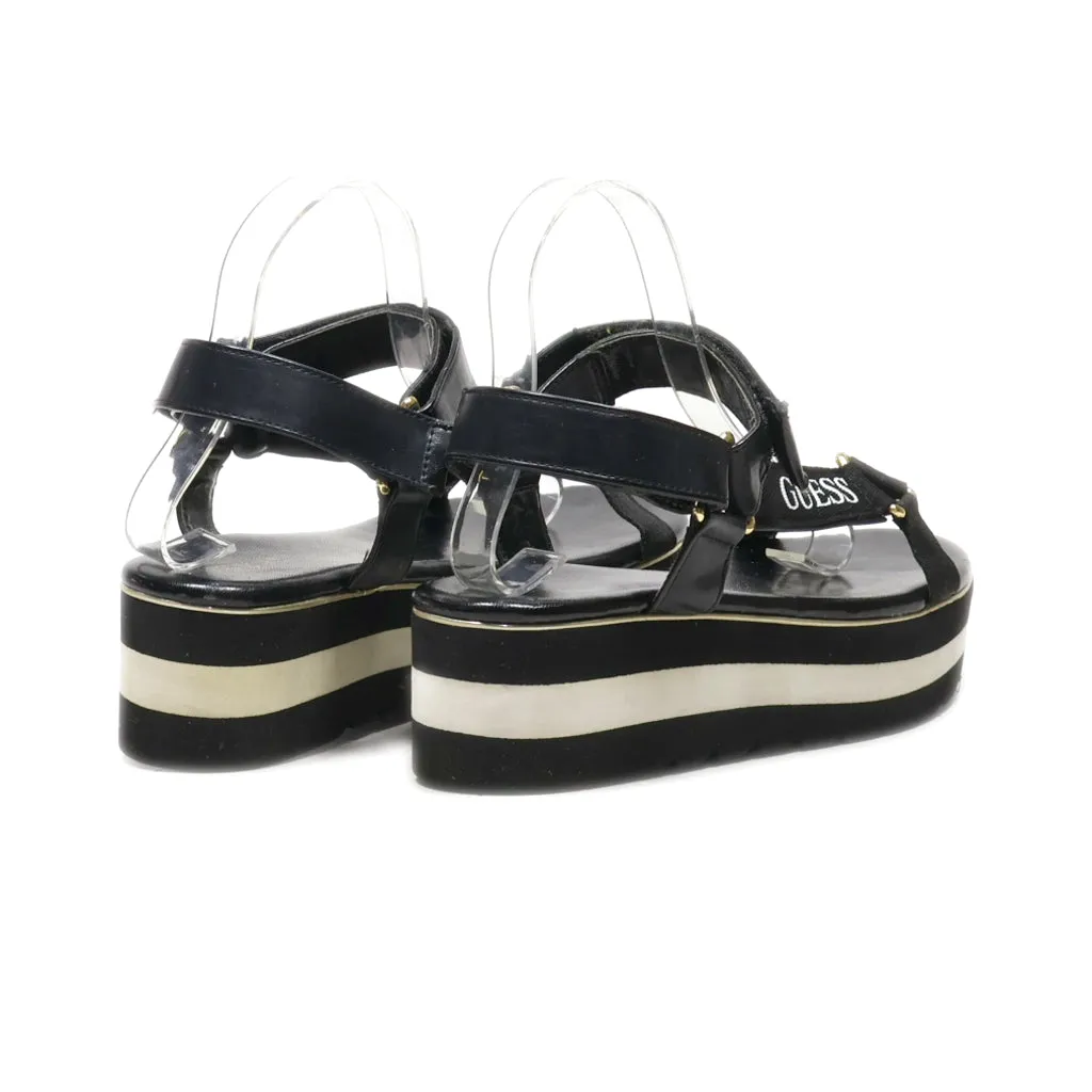 Guess Towards Platform Sandals Fabric Black Colour For Women