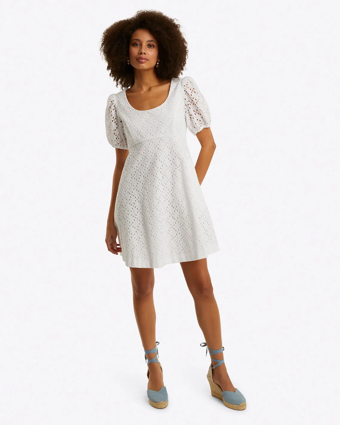 Hailey Babydoll Dress in Eyelet