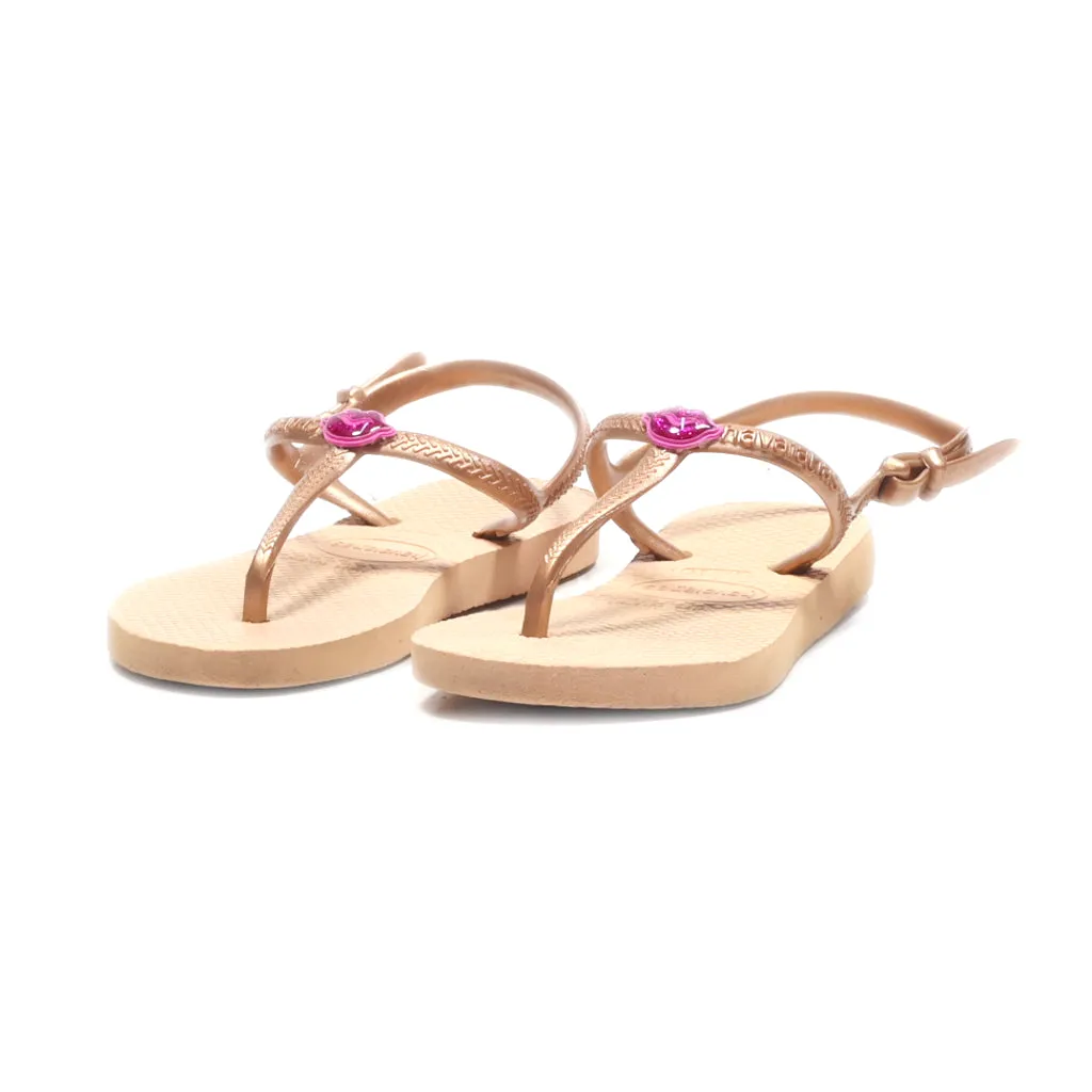 Havaianas Flat Sandals Rubber Beige Colour For Kids