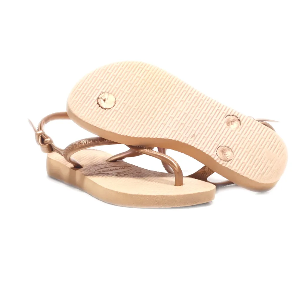 Havaianas Flat Sandals Rubber Beige Colour For Kids