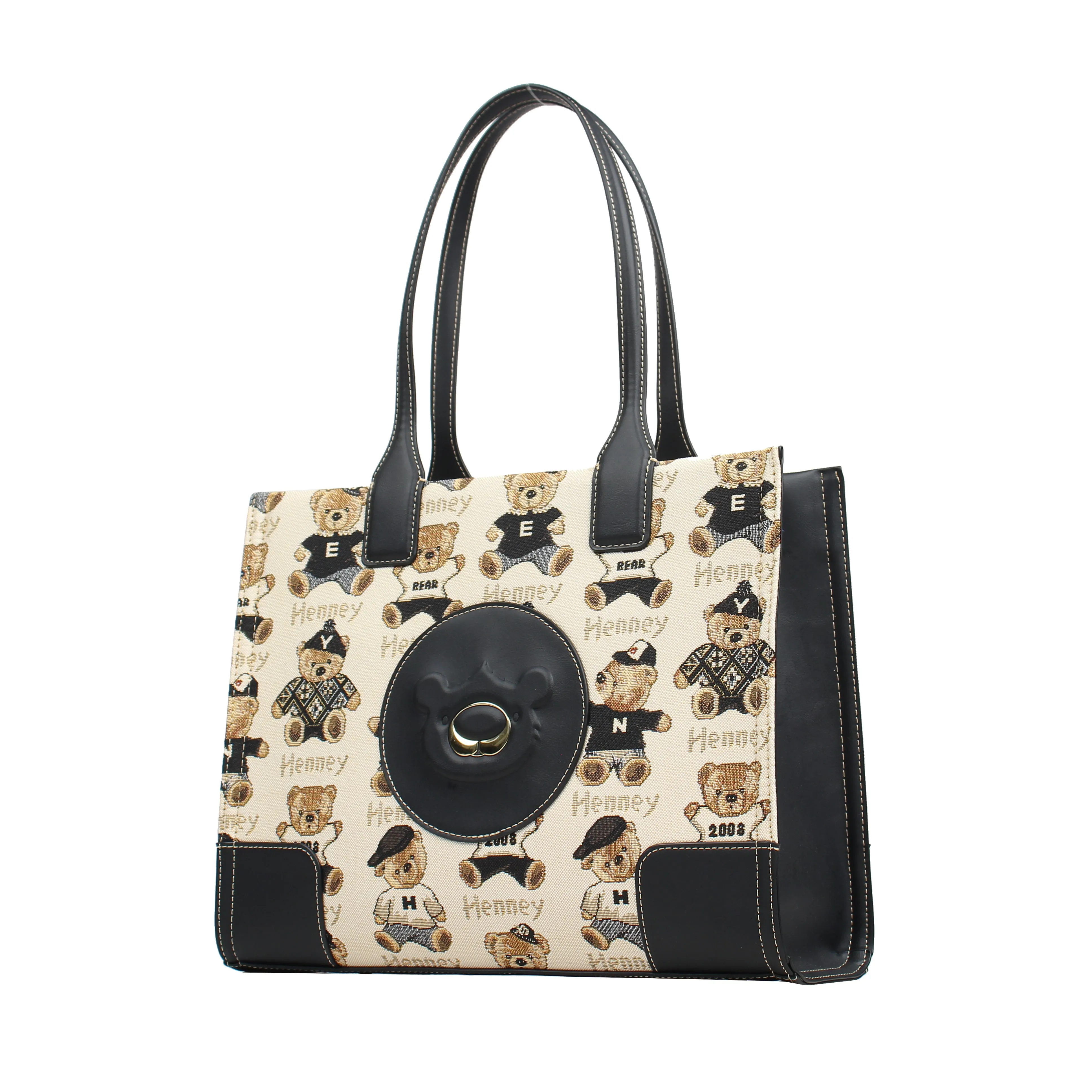 Henney Bear Leatherette Handbag Tote