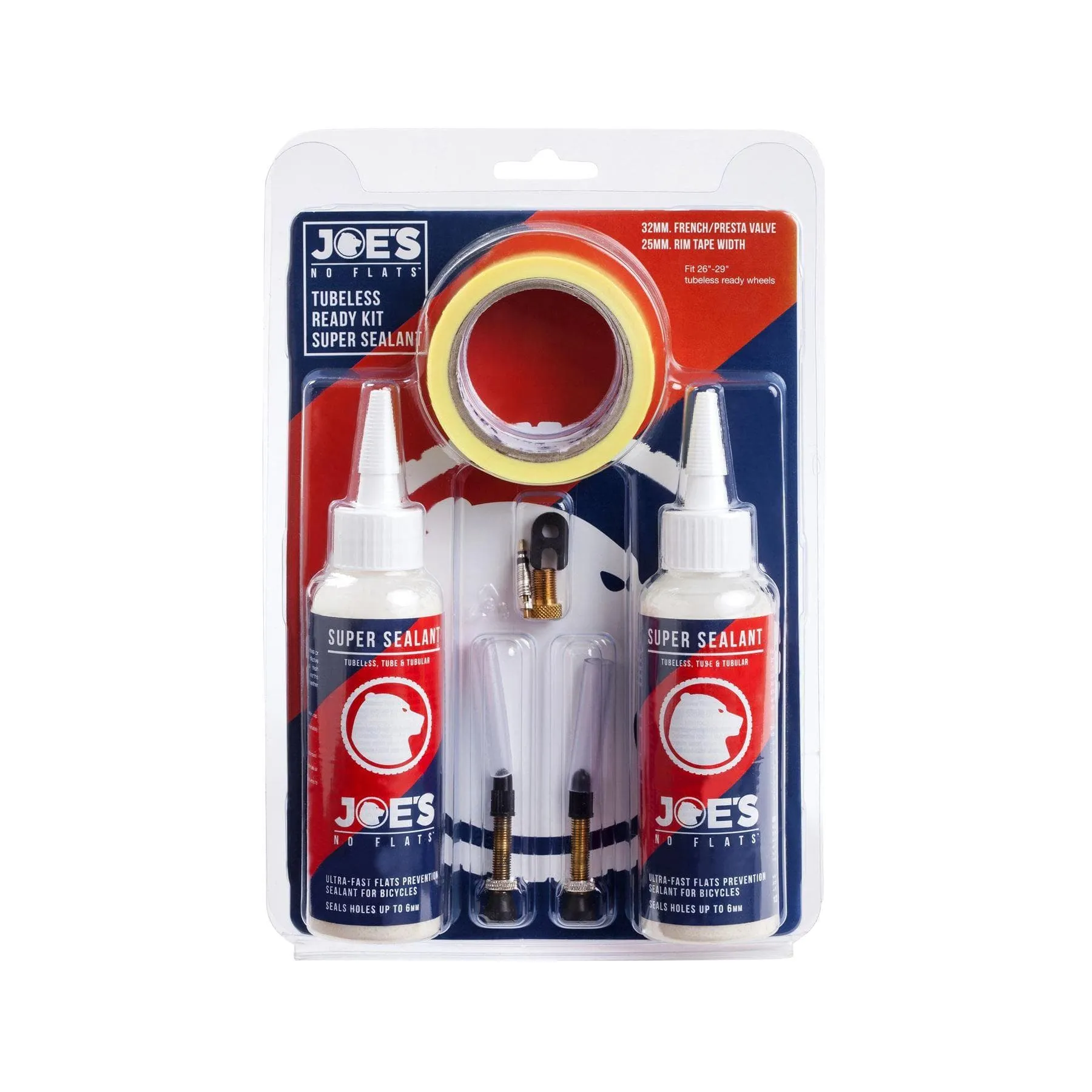 Joe'S No Flats Tubeless Ready Kit (Super Sealant):  21Mm / 25Mm