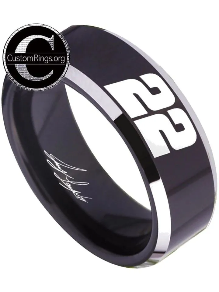 Joey Logano Ring #22 NASCAR Black & Silver Autograph Ring #joeylogano #22