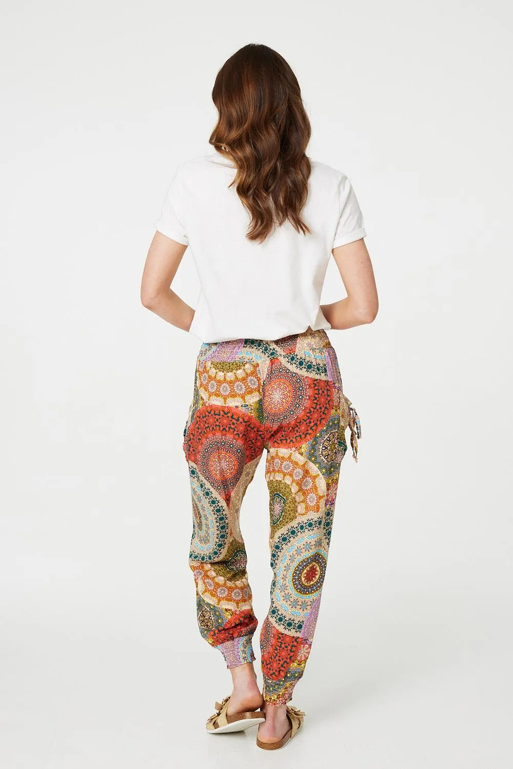 Kaleidoscope Print High Rise Harem Pants