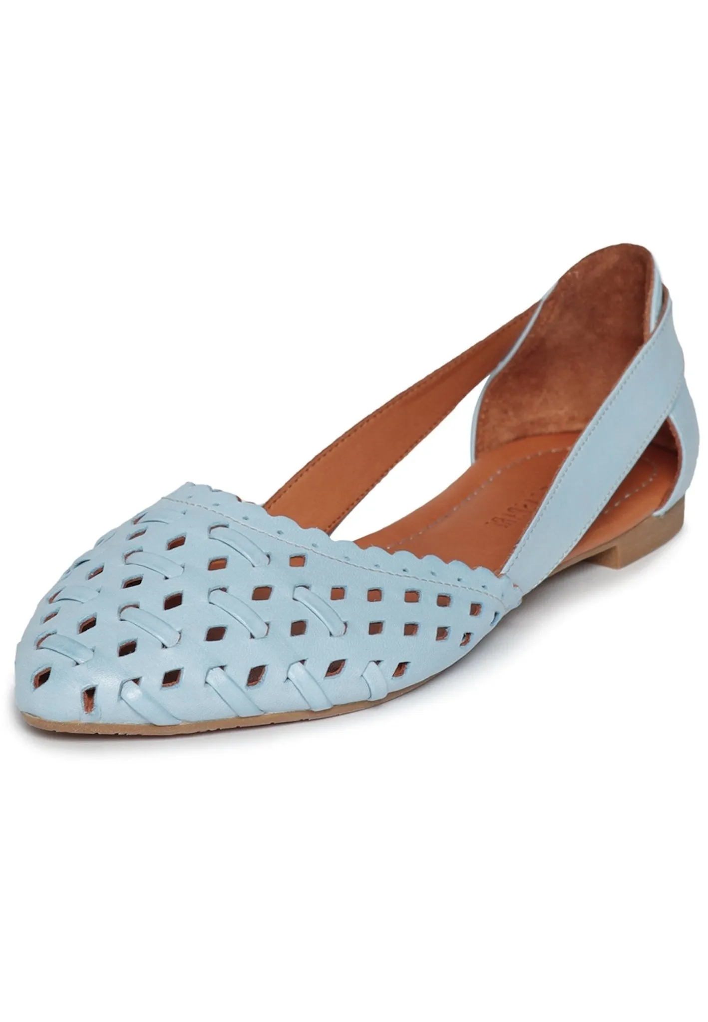 Leather Cut Ballerinas - Blue