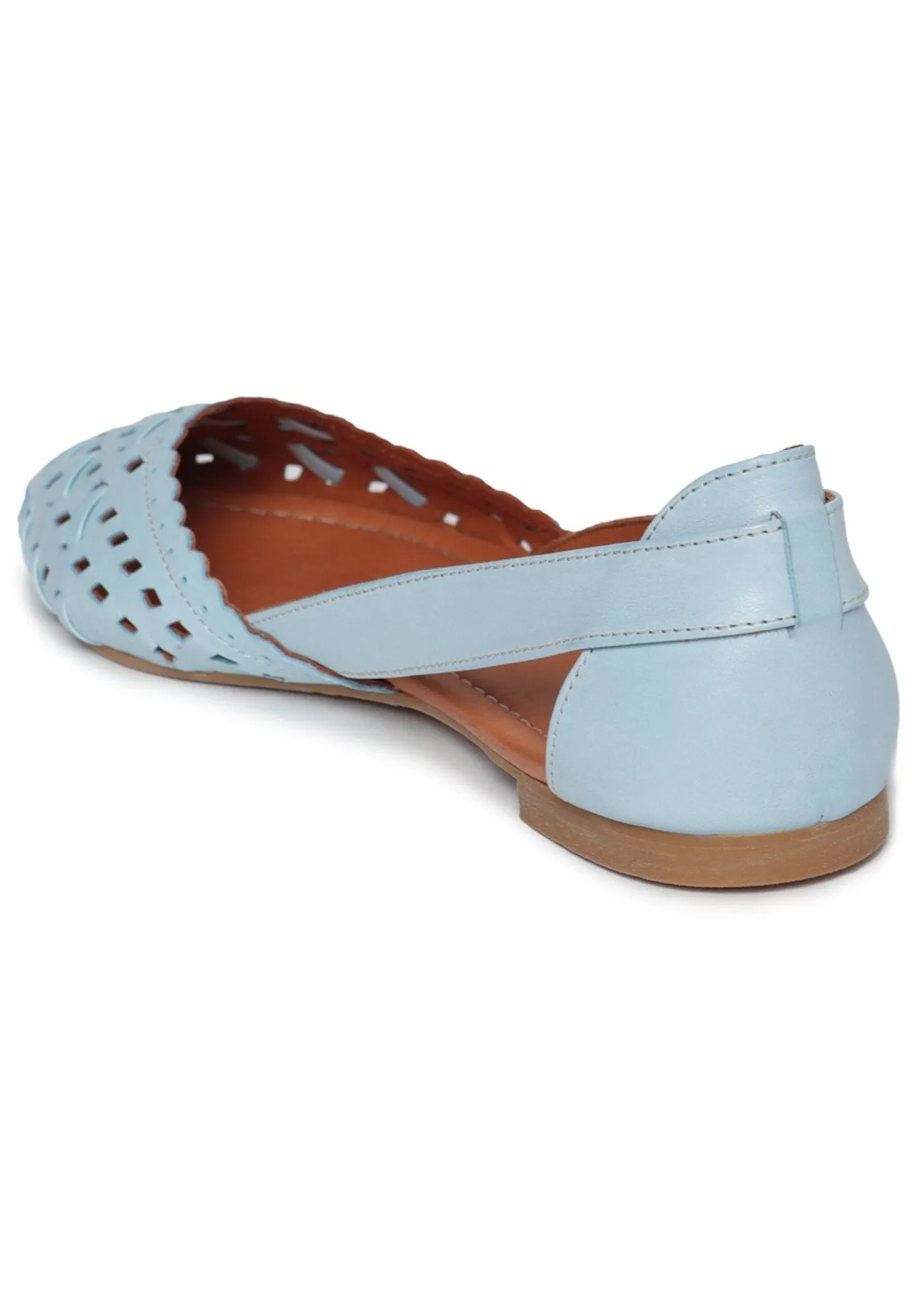 Leather Cut Ballerinas - Blue