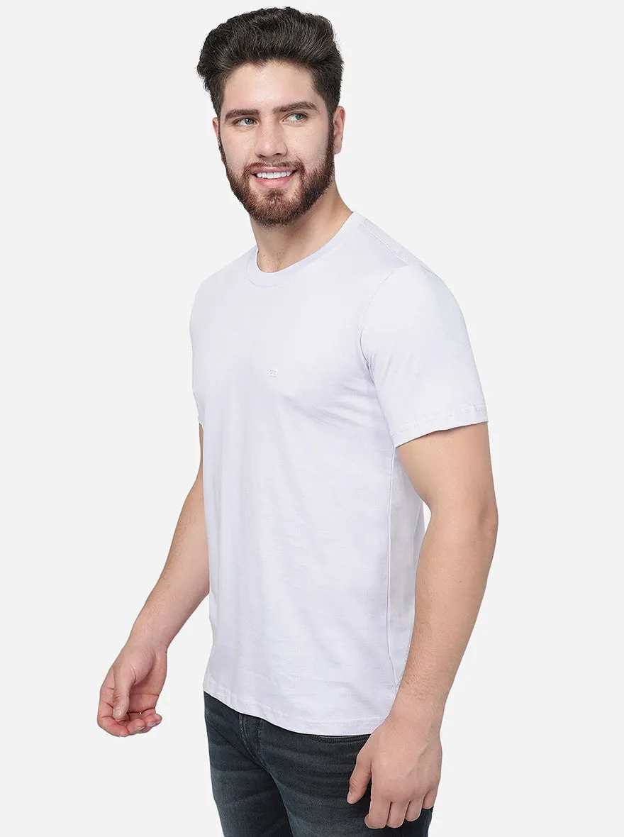 Light Purple Solid Slim Fit T-Shirt | JadeBlue