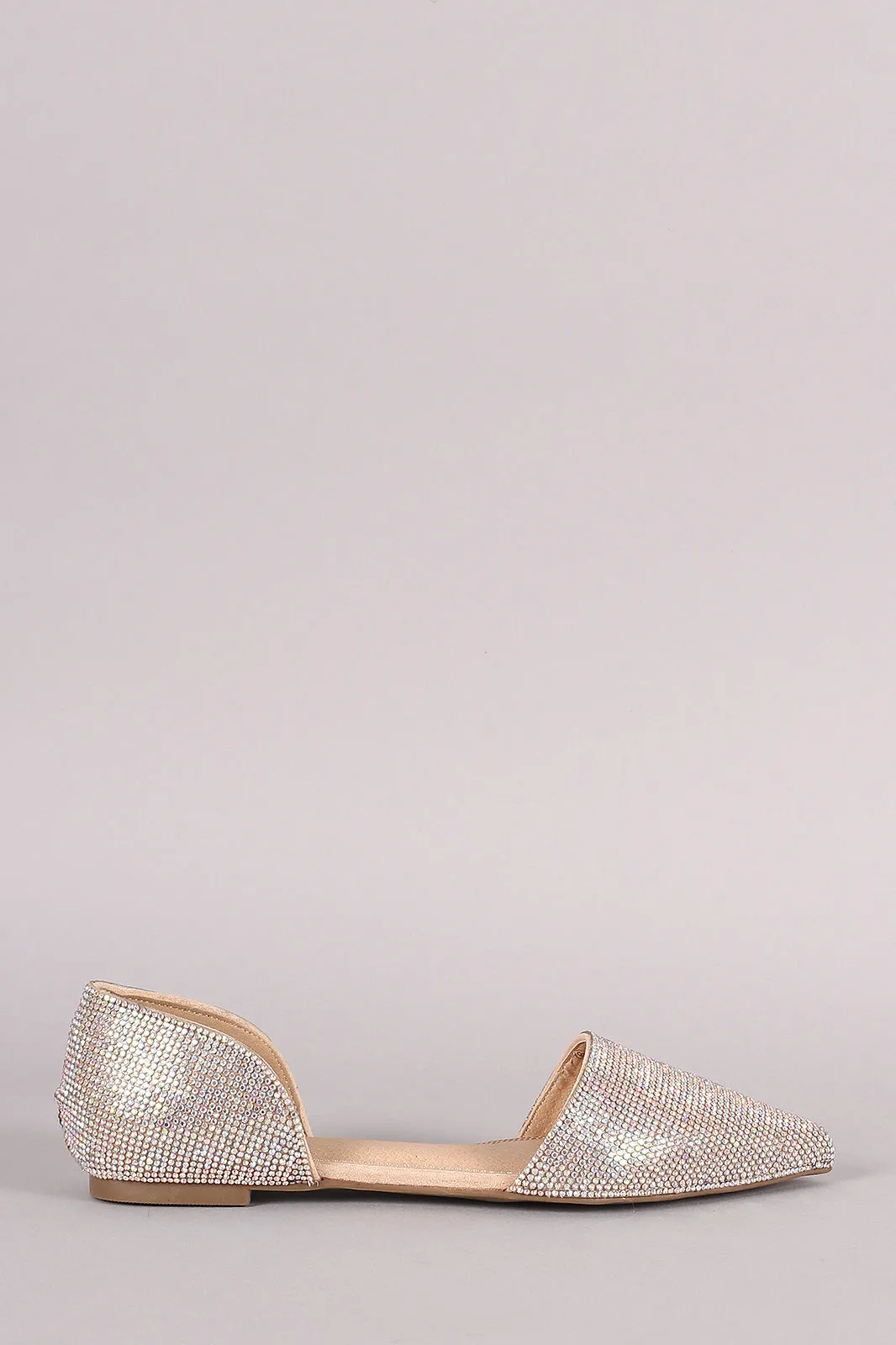 Liliana Rhinestone Pointy Toe Pointy Toe Dorsay Flat