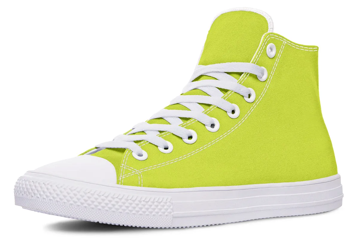 Lime Punch High Tops - Classic Premium Canvas Shoes with Comfortable and Durable Soles