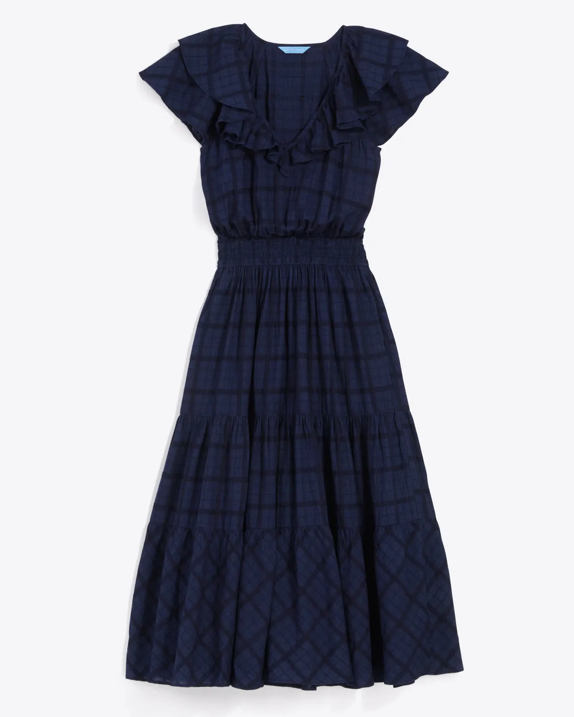 Marie Midi Dress in Pane Plaid