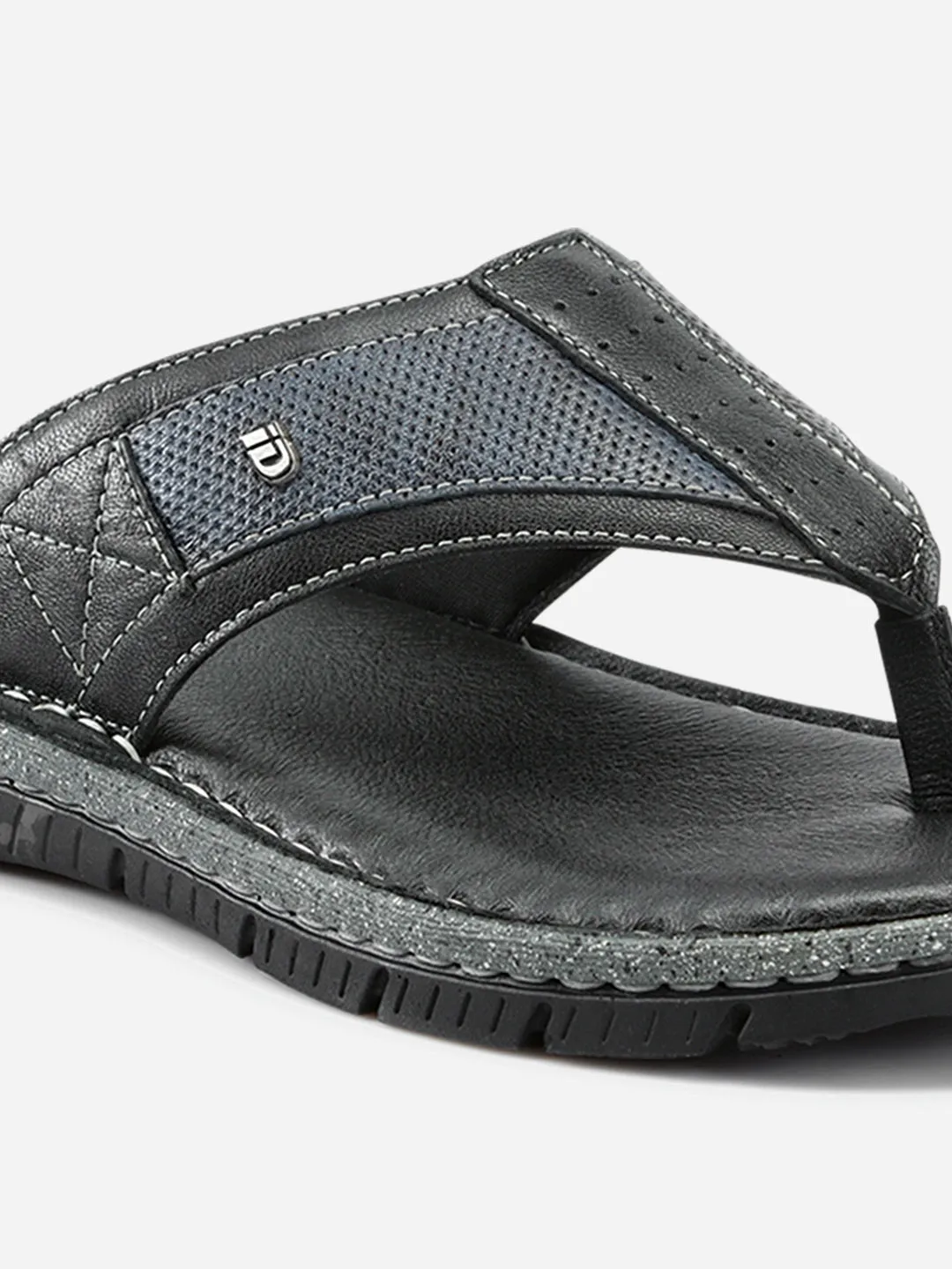 Men's Black Thong Casual Sandal (ID4104)