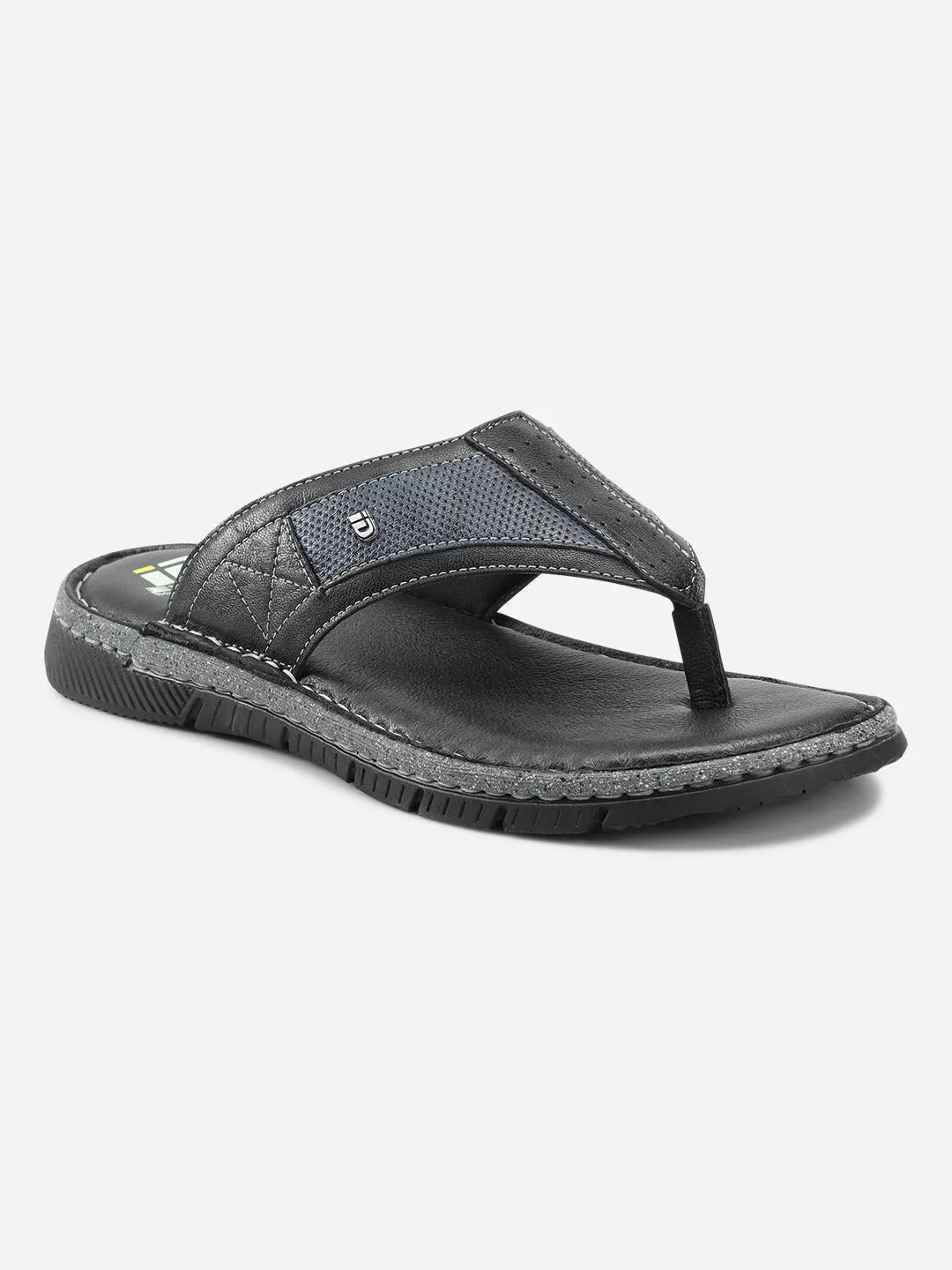 Men's Black Thong Casual Sandal (ID4104)