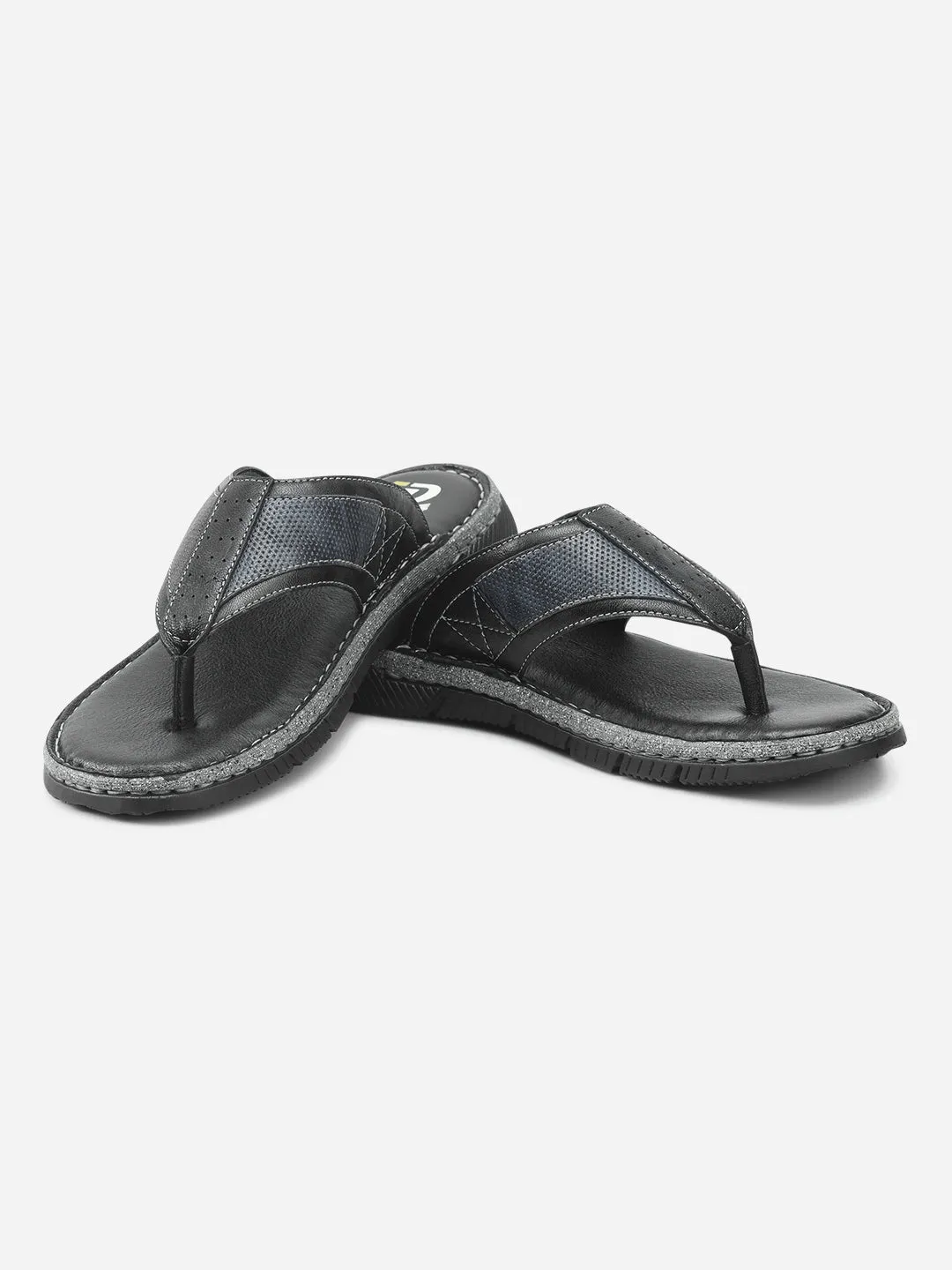 Men's Black Thong Casual Sandal (ID4104)