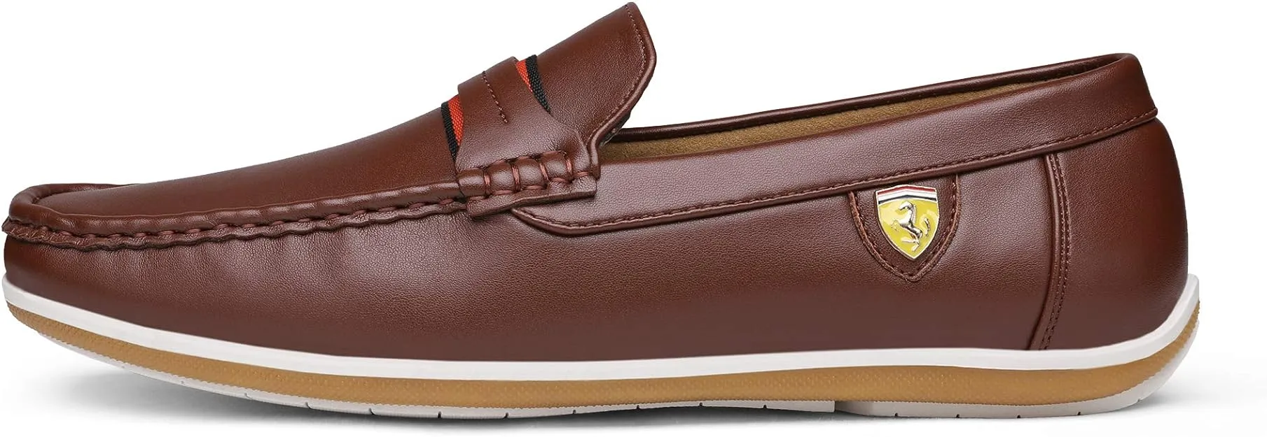 Men's Italian Style Brown Vegan Leather Moccasin Loafers