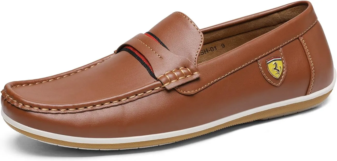 Men's Italian Style Brown Vegan Leather Moccasin Loafers