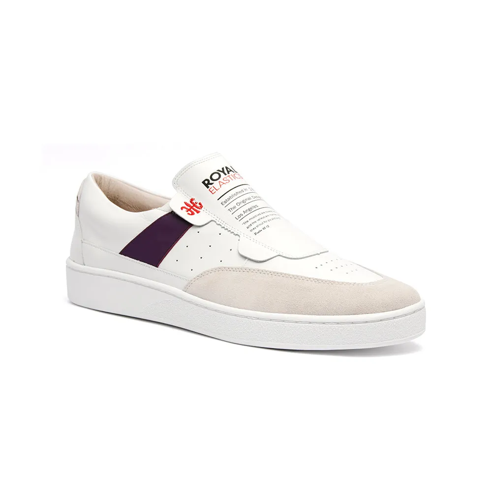 Men's Pastor White Purple Leather Sneakers 01891-006