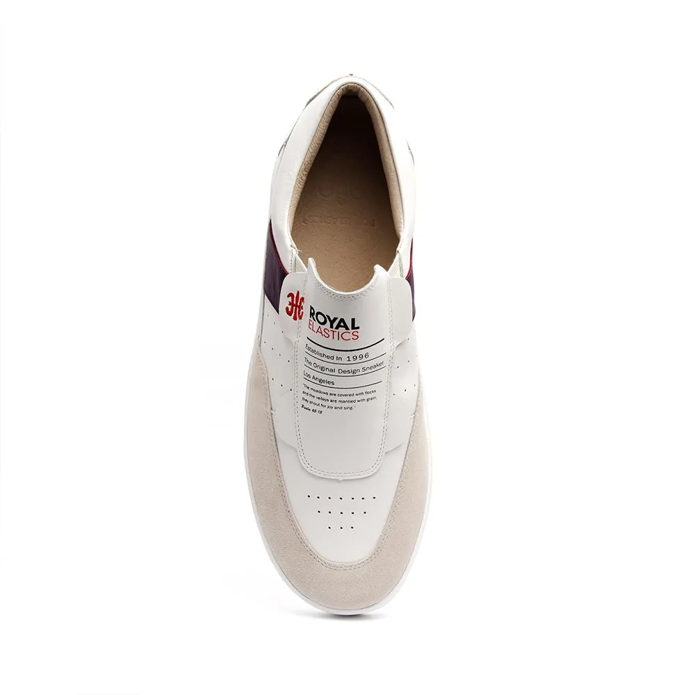 Men's Pastor White Purple Leather Sneakers 01891-006