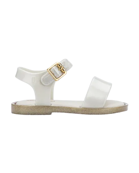 Mini Melissa Mar Glitter Sandal - Baby & Toddler - White