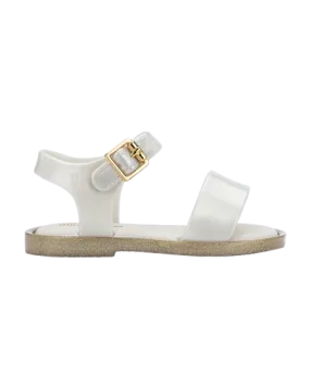 Mini Melissa Mar Glitter Sandal - Baby & Toddler - White