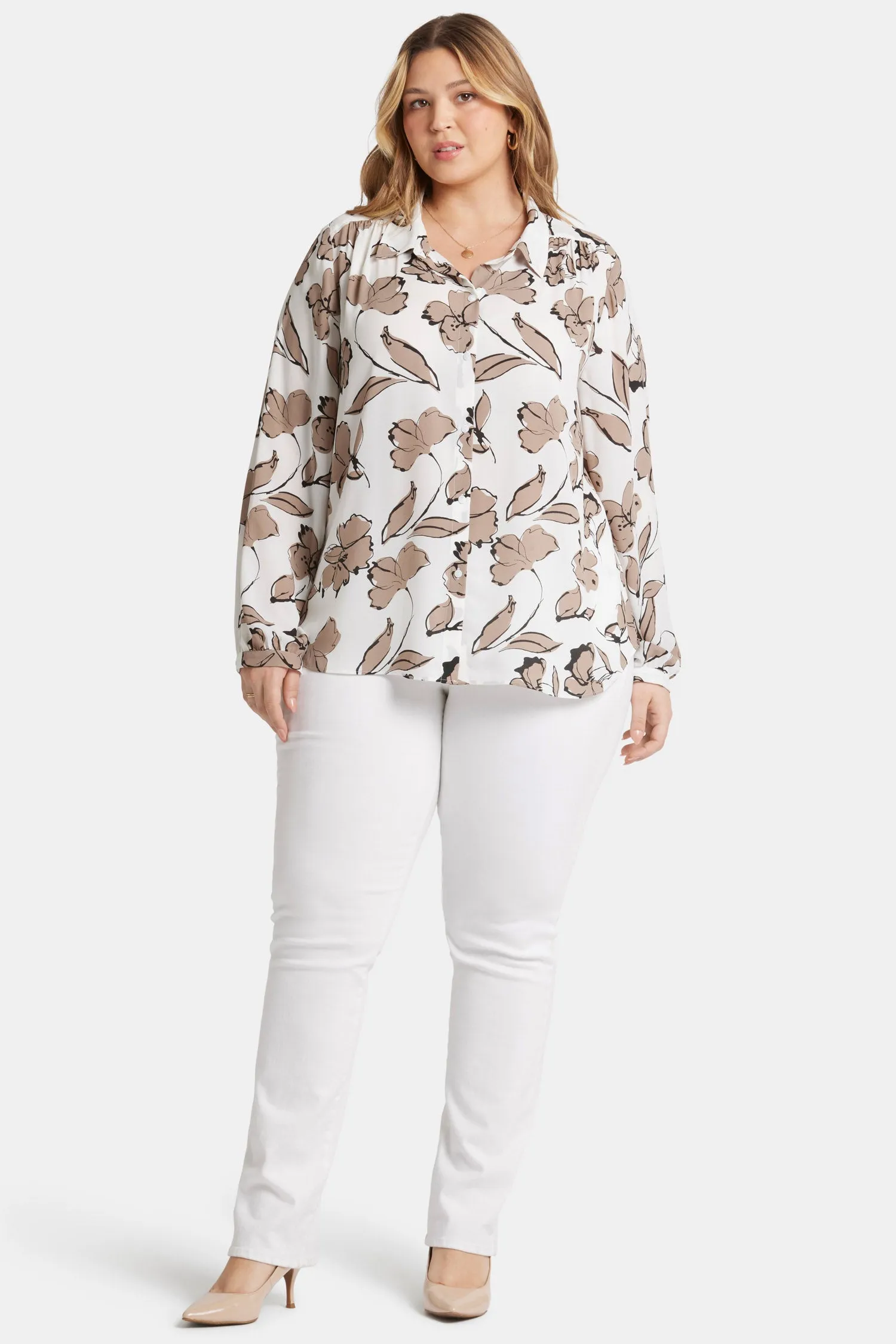 Modern Blouse In Plus Size - Lotus Island