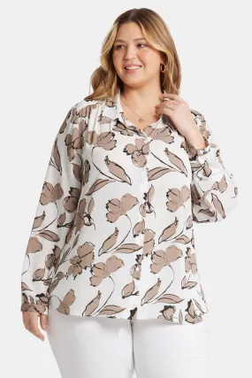 Modern Blouse In Plus Size - Lotus Island