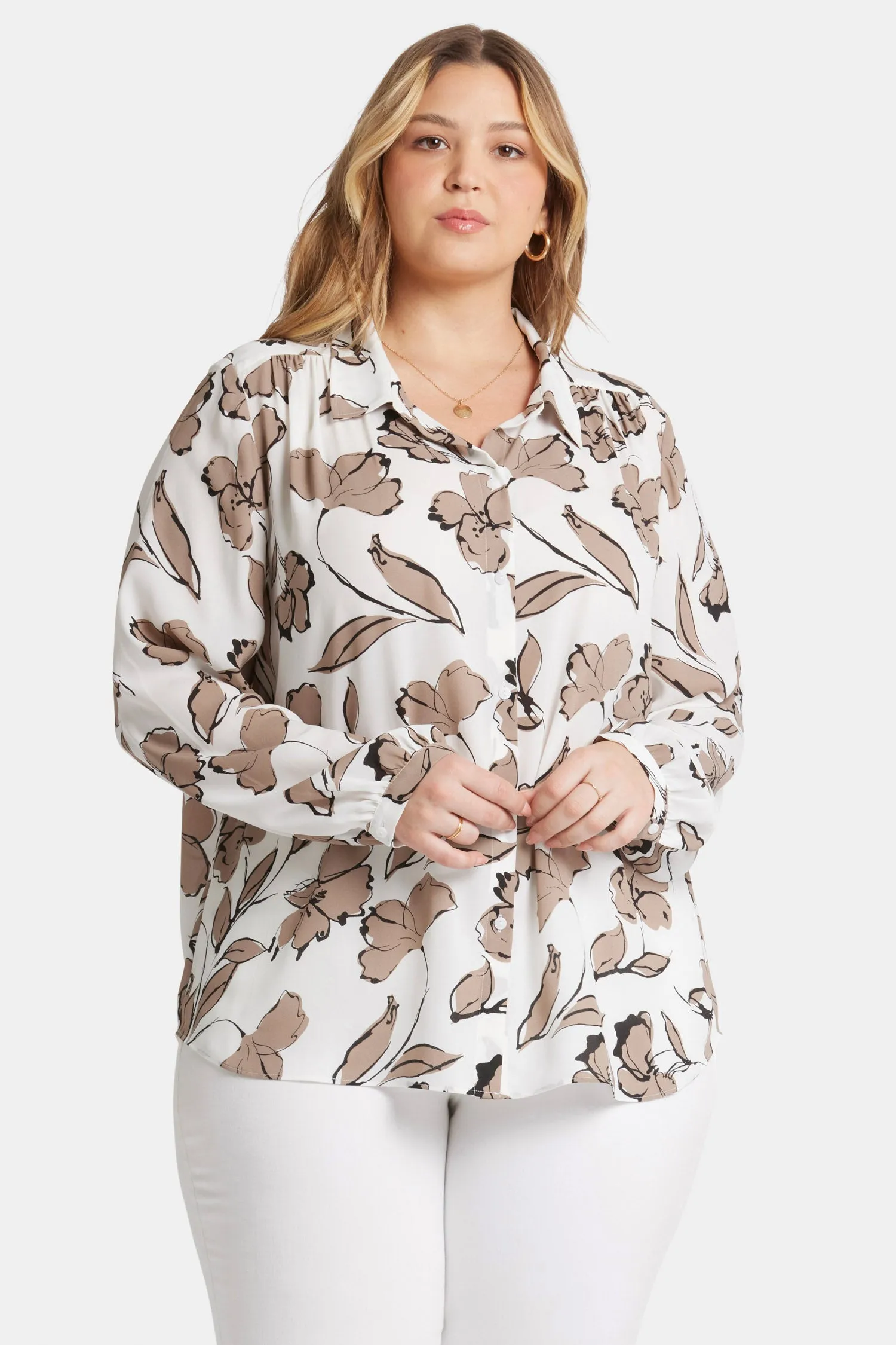 Modern Blouse In Plus Size - Lotus Island