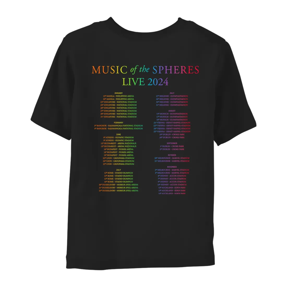 Music Of The Spheres World Tour 2024 Youth Tee - Black