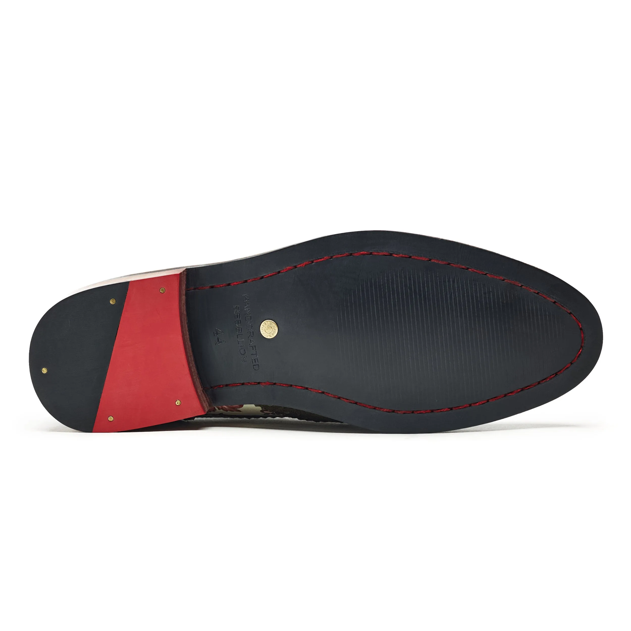 ‘Nazar’ Striped Loafers Men – Crimson