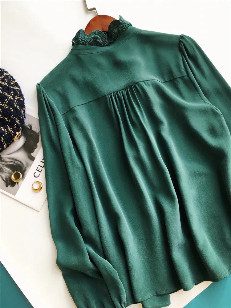 NoNothing | Stunning 100% silk blouse in green