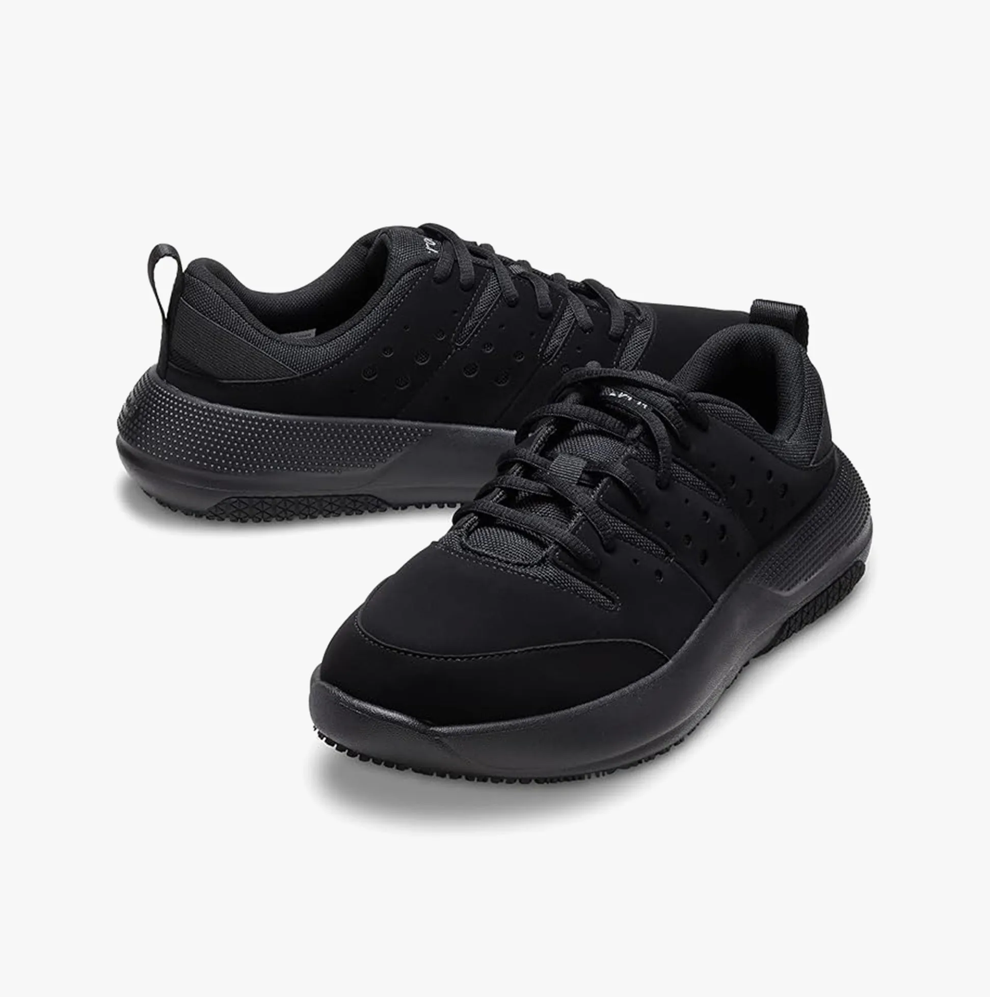 ON THE CLOCK Mens Work Trainers Triple Black